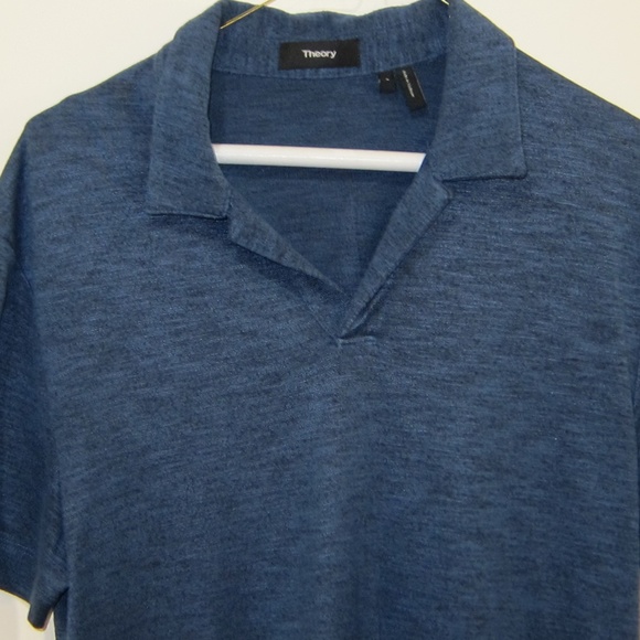 Mens Theory Blue Polo Style SSleeve Shirt EUC Sz S - Picture 1 of 3